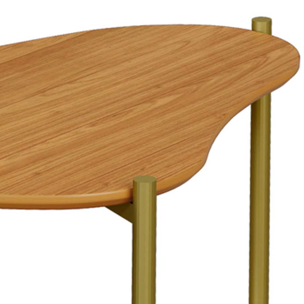 Mesa Lateral Para Sala de Estar Orgânica Industrial 60cm Hagar D03 Freijó - Lyam Decor