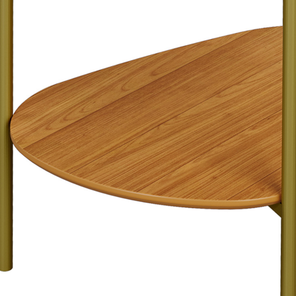 Mesa Lateral Para Sala de Estar Orgânica Industrial 60cm Hagar D03 Freijó - Lyam Decor