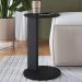 Mesa Lateral Para Sala de Estar Pés Madeira Bulat A03 Nero Preto - Lyam Decor