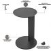 Mesa Lateral Para Sala de Estar Pés Madeira Bulat A03 Nero Preto - Lyam Decor