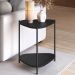 Mesa Lateral Para Sala de Estar Pés Metálicos Adek A03 Nero Preto - Lyam Decor