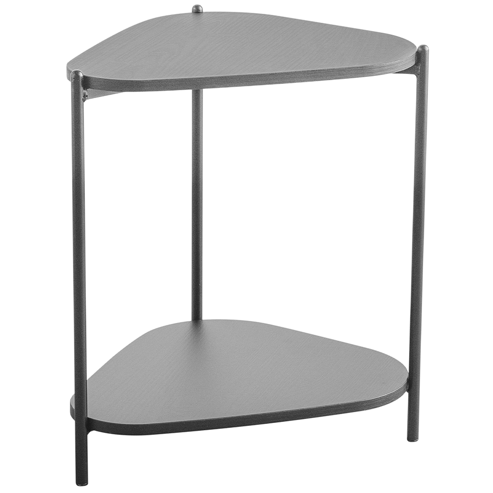 Mesa Lateral Para Sala de Estar Pés Metálicos Adek A03 Nero Preto - Lyam Decor