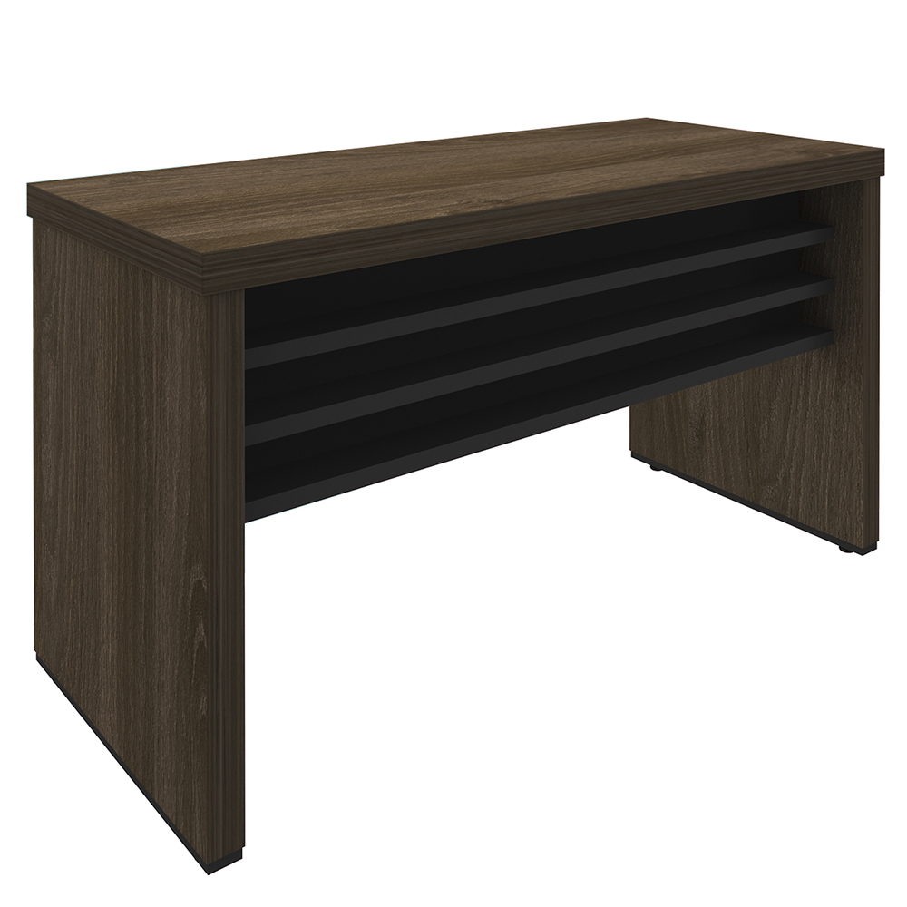 Mesa Para Escritório E Home Office Atria Executiva 135 Cm A02 Charuto Preto - Lyam Decor