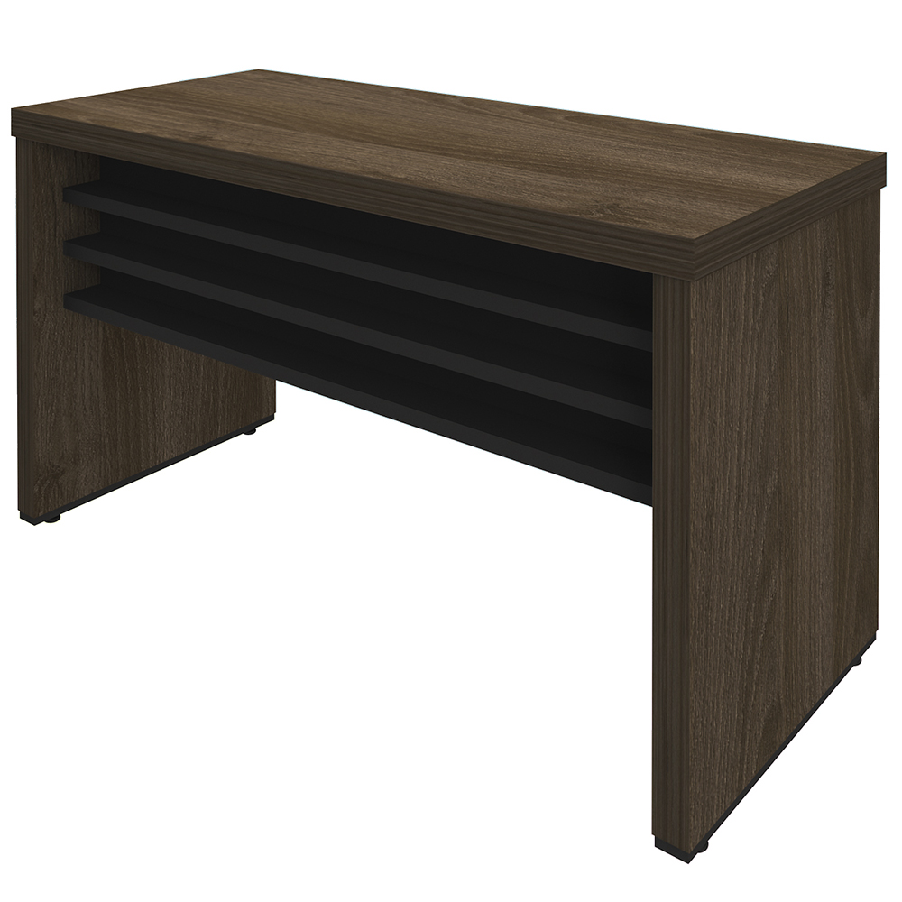 Mesa Para Escritório E Home Office Atria Executiva 135 Cm A02 Charuto Preto - Lyam Decor