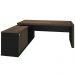 Mesa Para Escritório Em L Caixa Com Tomada Atria Executiva 200x183cm A02 Charuto Preto - Lyam Decor