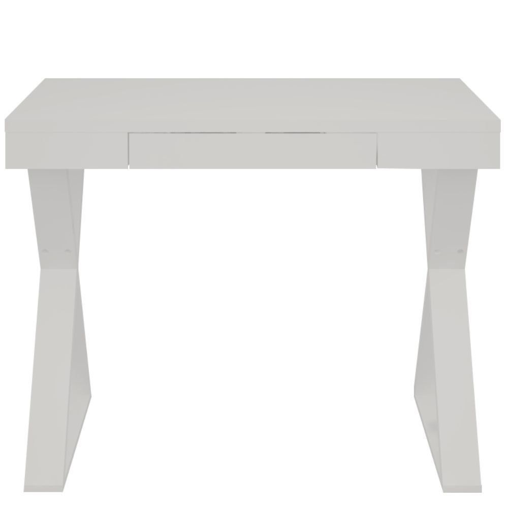Mesa Para Escritório Escrivaninha Cavalete 01 Gaveta Veneza A02 Web Branco - Lyam Decor