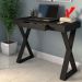 Mesa Para Escritório Escrivaninha Cavalete 01 Gaveta Veneza A02 Web Preto - Lyam Decor