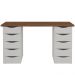 Mesa Para Escritório Escrivaninha Due Web Nogal A02 Branco - Lyam Decor