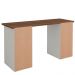 Mesa Para Escritório Escrivaninha Due Web Nogal A02 Branco - Lyam Decor