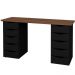 Mesa Para Escritório Escrivaninha Due Web Nogal A02 Preto - Lyam Decor