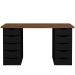 Mesa Para Escritório Escrivaninha Due Web Nogal A02 Preto - Lyam Decor