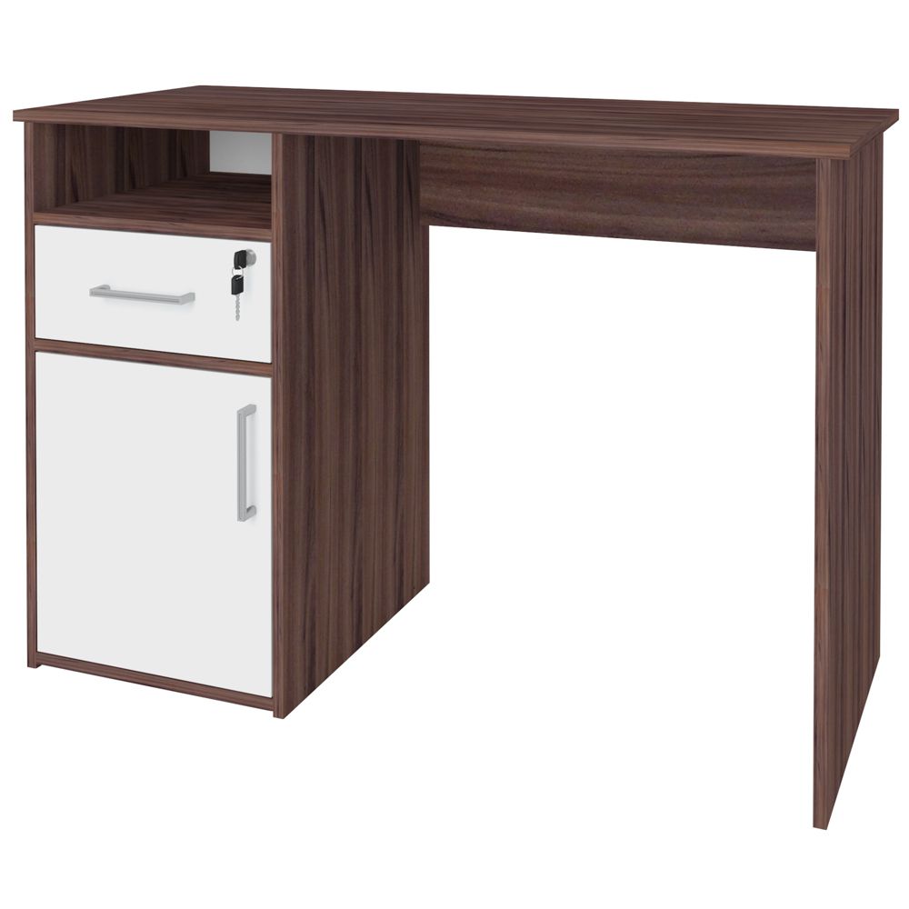 Mesa Para Escritório Escrivaninha Home Office Hall A02 Ipê Branco - Lyam Decor