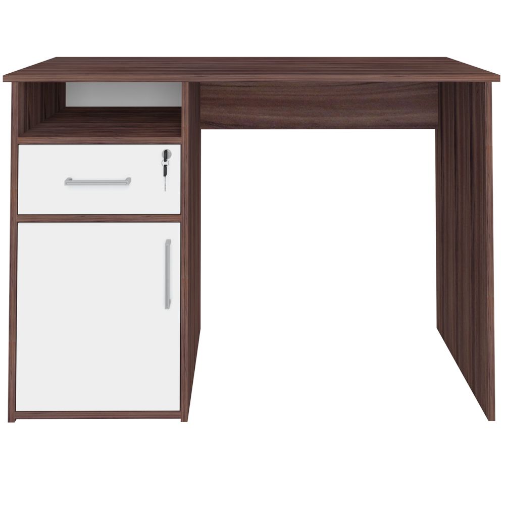 Mesa Para Escritório Escrivaninha Home Office Hall A02 Ipê Branco - Lyam Decor