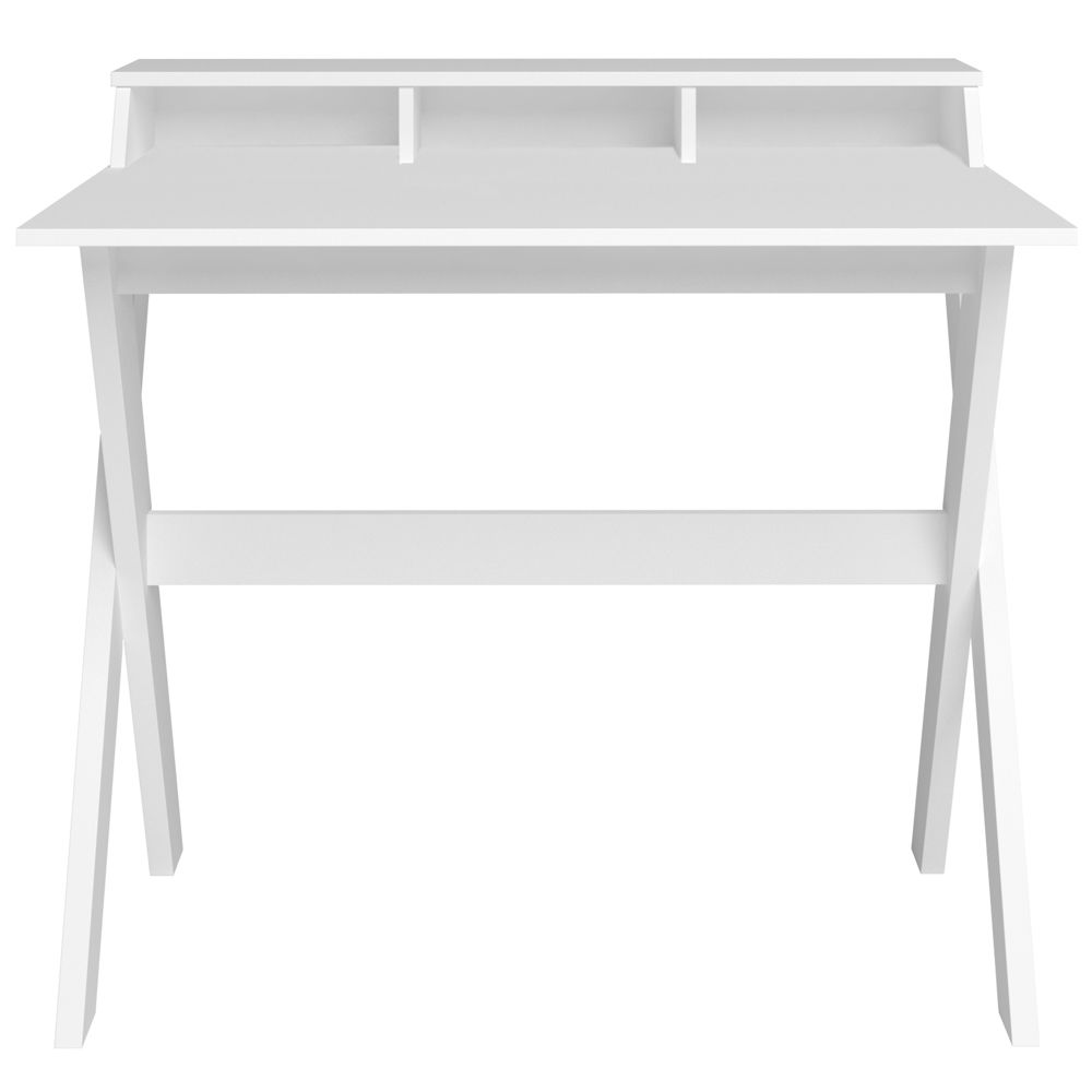 Mesa Para Escritório Escrivaninha Home Office Itália A02 Branco - Lyam Decor