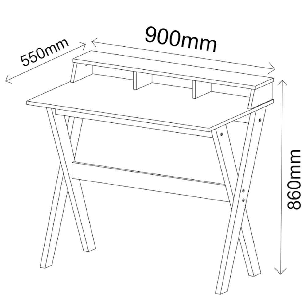 Mesa Para Escritório Escrivaninha Home Office Itália A02 Preto - Lyam Decor