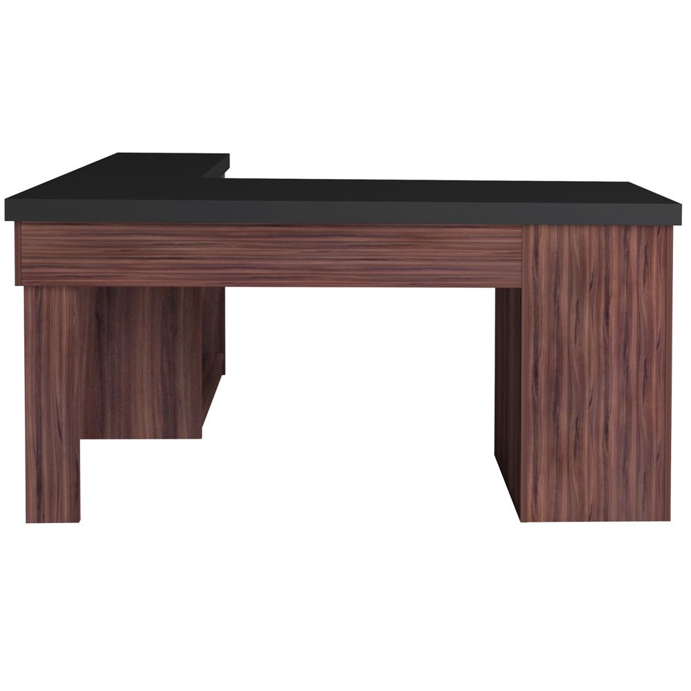 Mesa Para Escritório Escrivaninha Home Office Mali A02 Preto Ipê - Lyam Decor