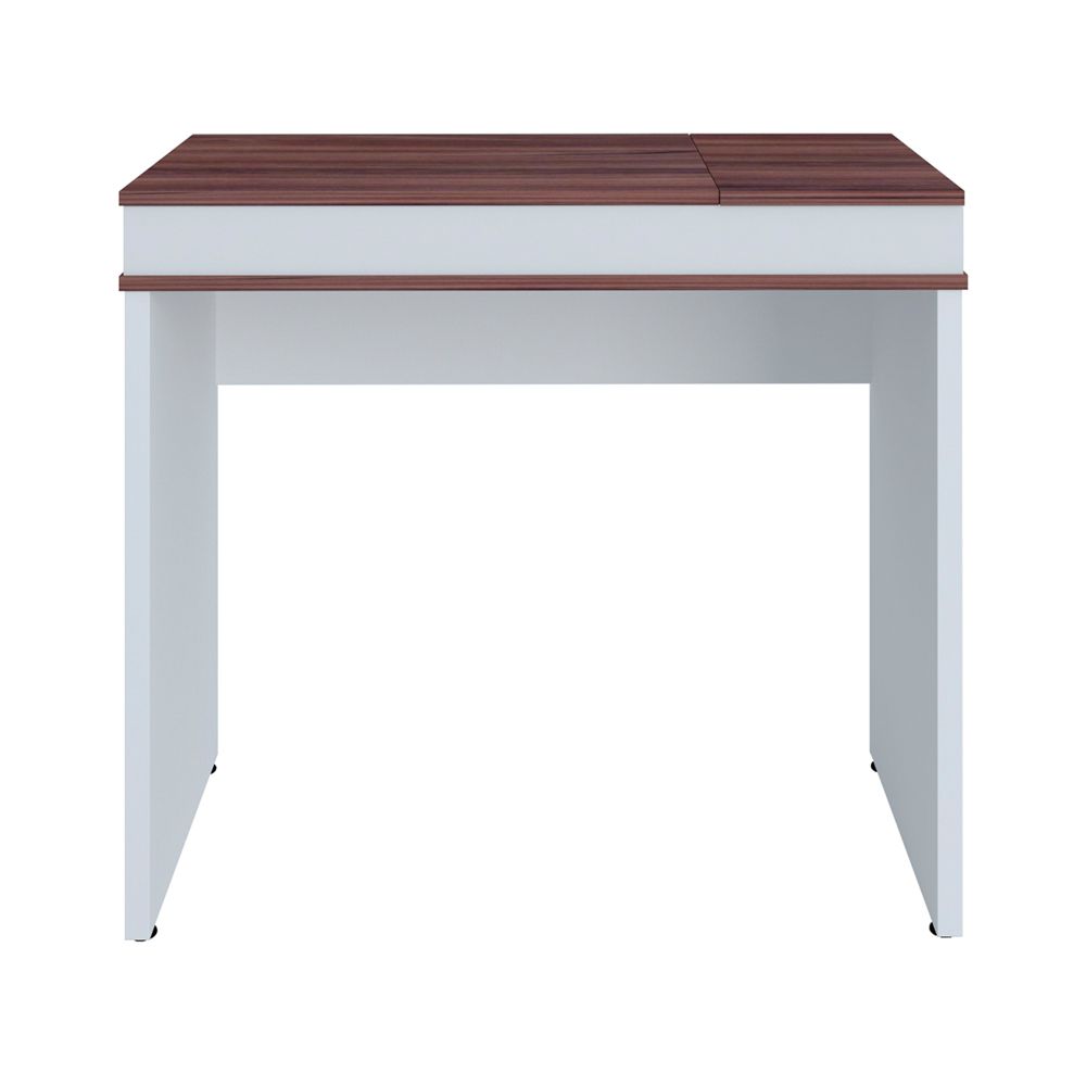 Mesa Para Escritório Escrivaninha Home Office Mind A02 Ipê Branco - Lyam Decor