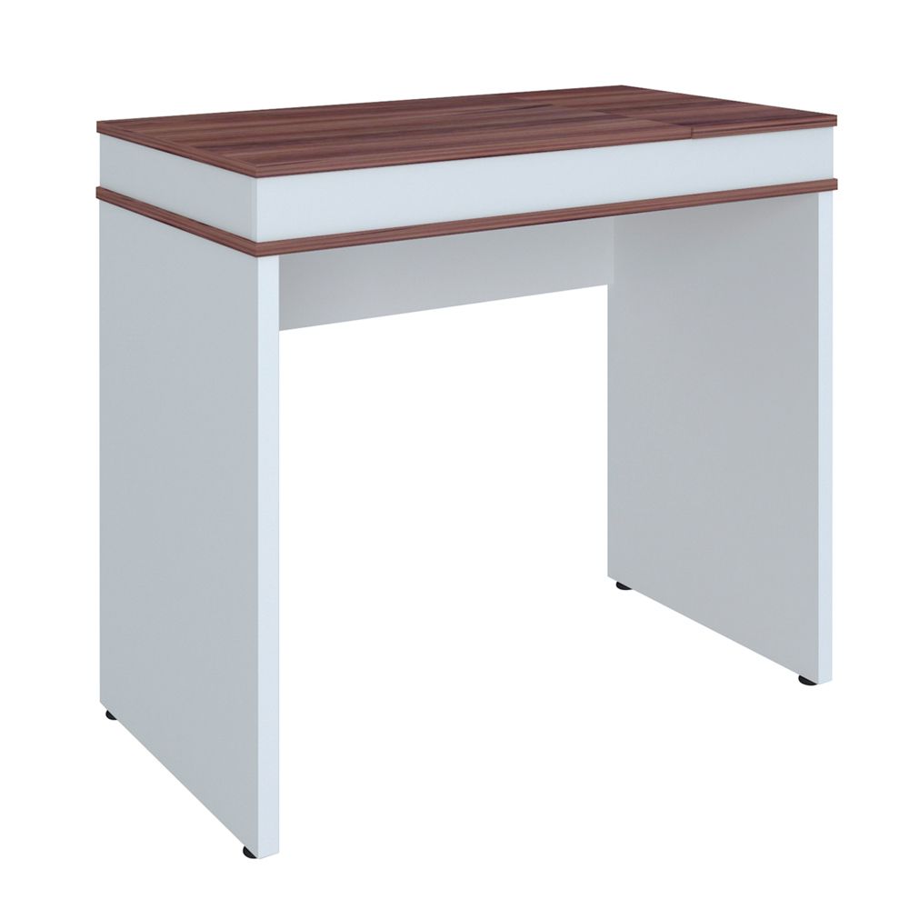 Mesa Para Escritório Escrivaninha Home Office Mind A02 Ipê Branco - Lyam Decor