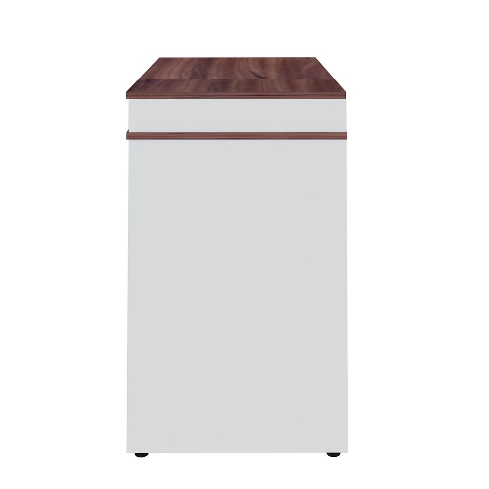 Mesa Para Escritório Escrivaninha Home Office Mind A02 Ipê Branco - Lyam Decor