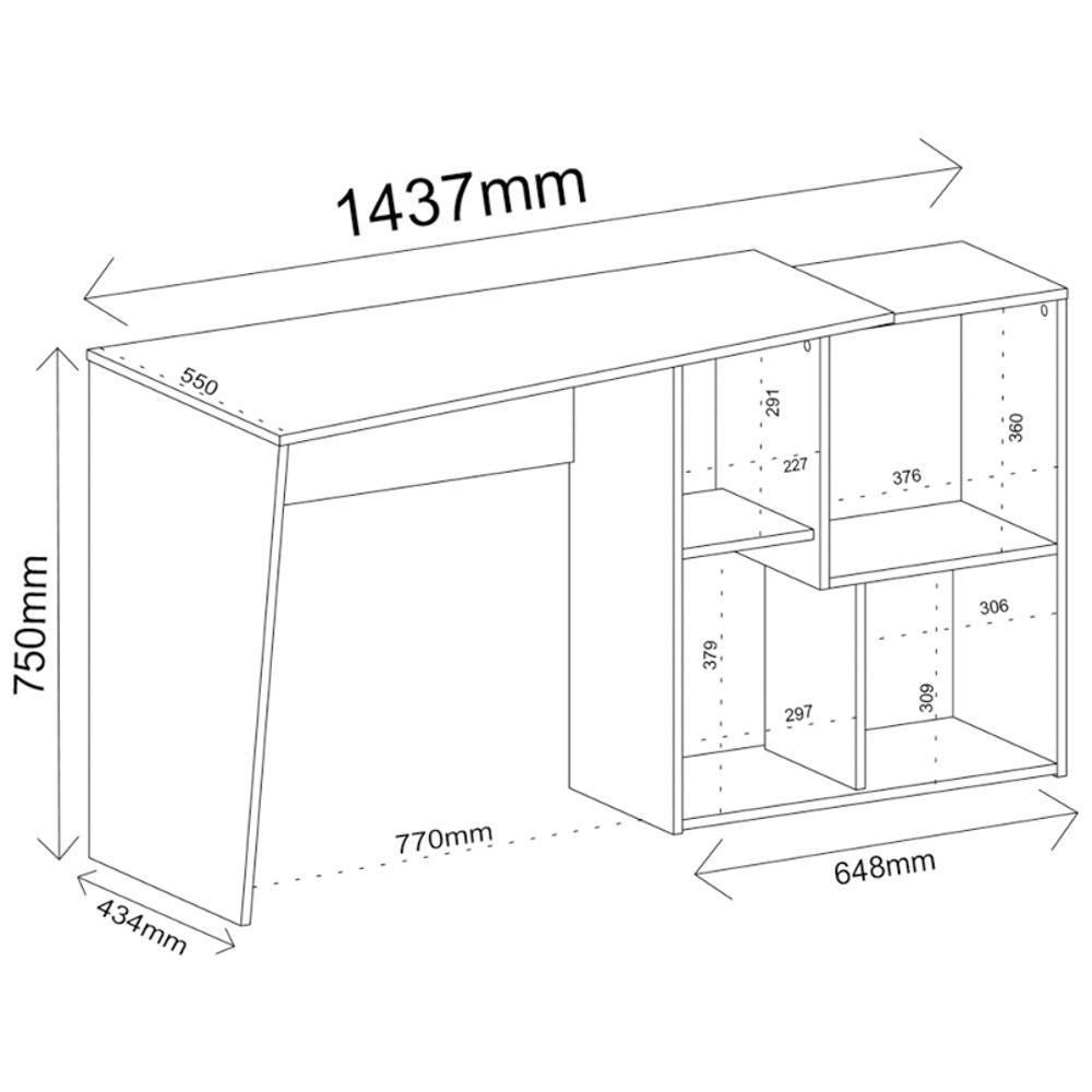 Mesa Para Escritório Escrivaninha Home Office Urban A02 Ipê Branco - Lyam Decor