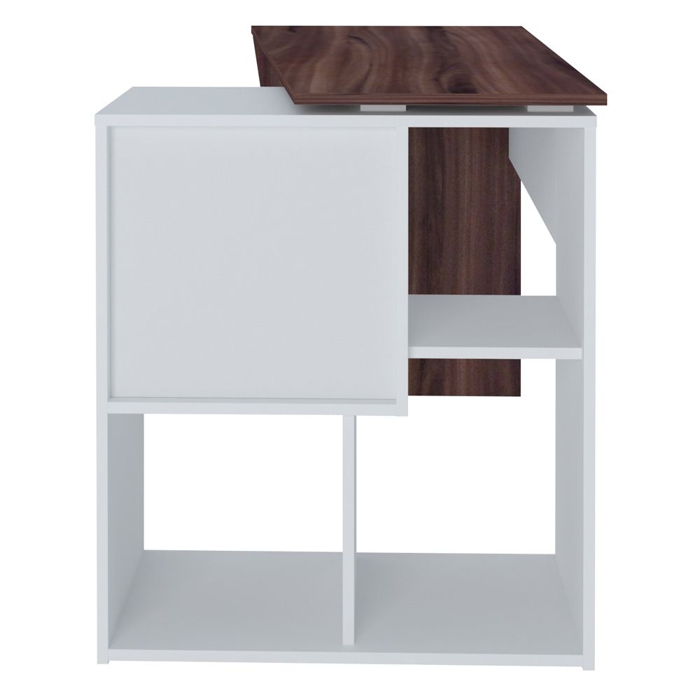 Mesa Para Escritório Escrivaninha Home Office Urban A02 Ipê Branco - Lyam Decor