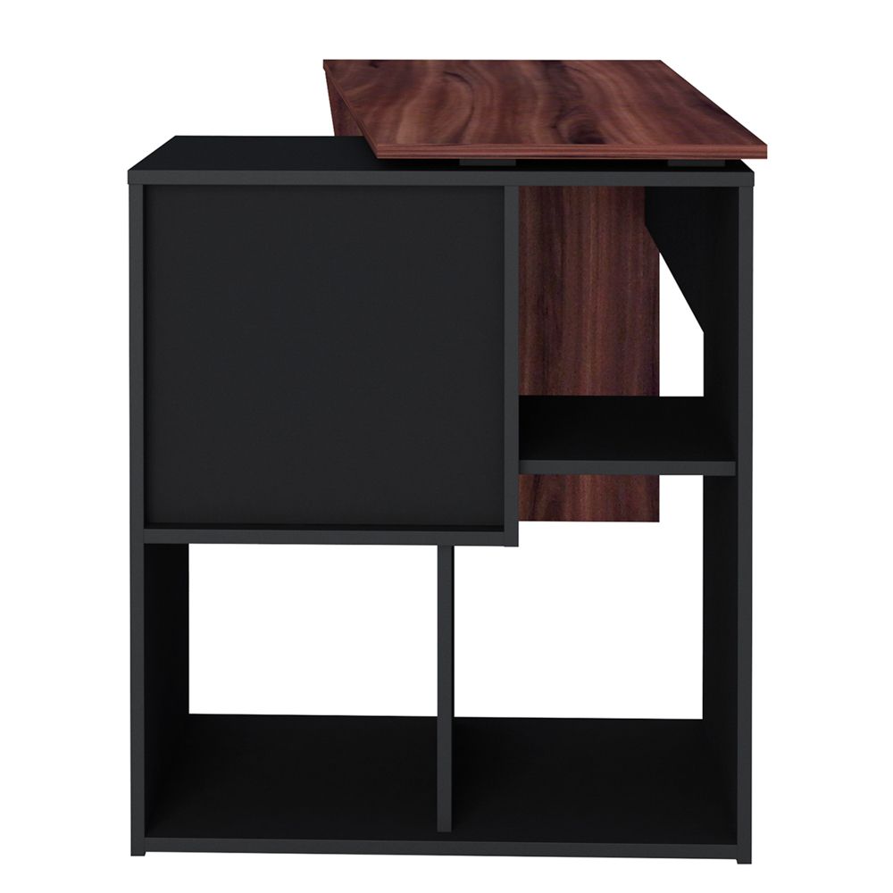 Mesa Para Escritório Escrivaninha Home Office Urban A02 Ipê Preto - Lyam Decor
