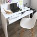 Mesa Para Escritório Escrivaninha com Painel Home Office First A02 Branco - Lyam Decor