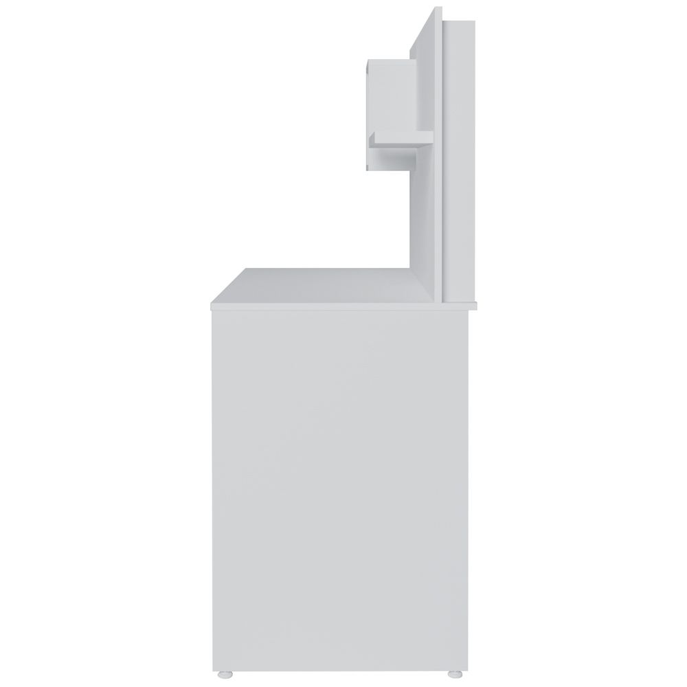 Mesa Para Escritório Escrivaninha com Painel Home Office First A02 Branco - Lyam Decor