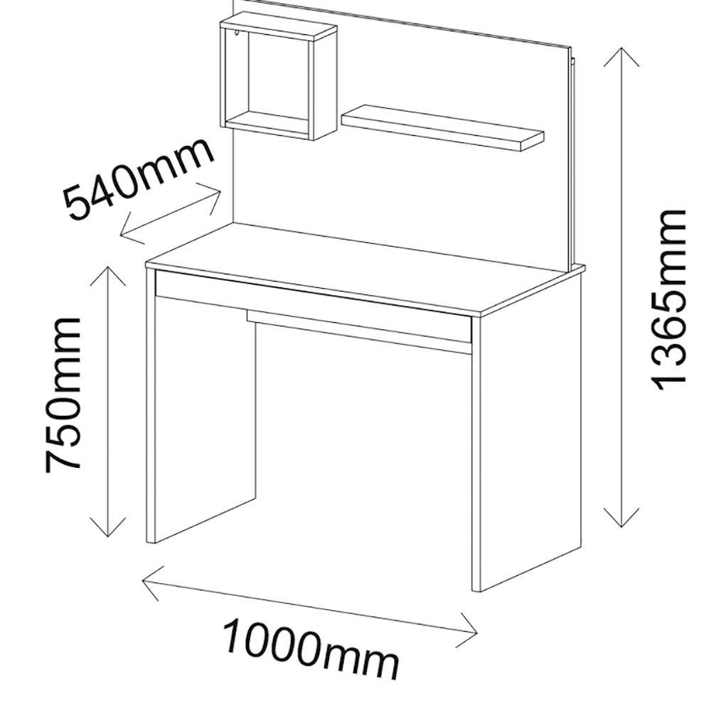 Mesa Para Escritório Escrivaninha com Painel Home Office First A02 Branco - Lyam Decor