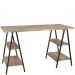 Mesa Para Escritório Estilo Industrial Cavalete Form C01 135cm Carvalho - Lyam Decor