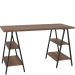 Mesa Para Escritório Estilo Industrial Cavalete Form C01 135cm Nogal - Lyam Decor