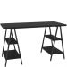Mesa Para Escritório Estilo Industrial Cavalete Form C01 135cm Preto Onix - Lyam Decor
