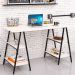 Mesa Para Escritório Estilo Industrial Cavalete Form C01 135cm Snow - Lyam Decor