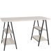 Mesa Para Escritório Estilo Industrial Cavalete Form C01 135cm Snow - Lyam Decor