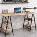 Mesa Para Escritório Estilo Industrial Cavalete Form C01 150cm Carvalho - Lyam Decor