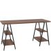 Mesa Para Escritório Estilo Industrial Cavalete Form C01 150cm Nogal - Lyam Decor