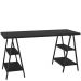 Mesa Para Escritório Estilo Industrial Cavalete Form C01 150cm Preto Onix - Lyam Decor