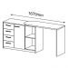 Mesa Para Escritório Extensível Escrivaninha Home Office Logan A02 Branco - Lyam Decor
