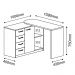 Mesa Para Escritório Extensível Escrivaninha Home Office Logan A02 Branco - Lyam Decor