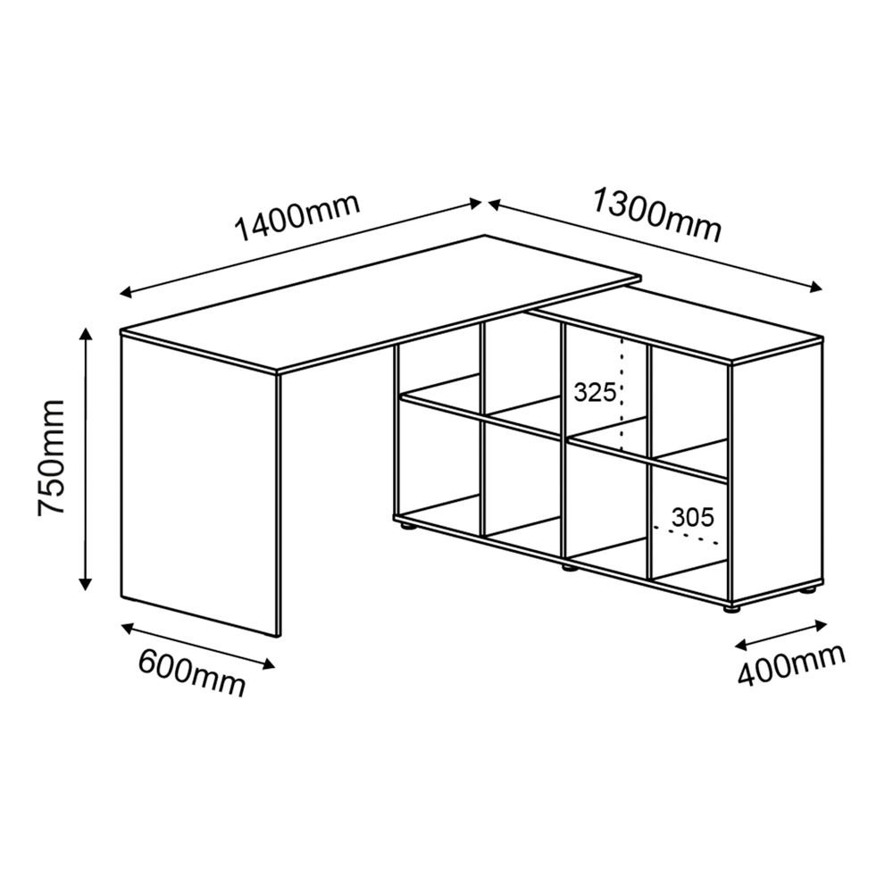 Mesa Para Escritório Extensível Escrivaninha Home Office Nero A02 Ipê Preto - Lyam Decor