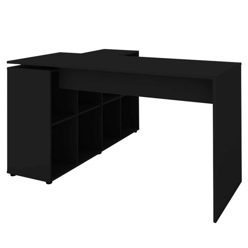 Mesa Para Escritório Extensível Escrivaninha Home Office Nero A02 Preto - Lyam Decor