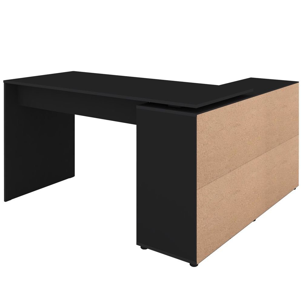 Mesa Para Escritório Extensível Escrivaninha Home Office Nero A02 Preto - Lyam Decor