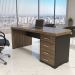 Mesa Para Escritório Home Office 4 Gavetas LD Atria Executiva 180cm A02 Charuto Preto - Lyam Decor