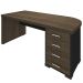Mesa Para Escritório Home Office 4 Gavetas LD Atria Executiva 180cm A02 Charuto Preto - Lyam Decor