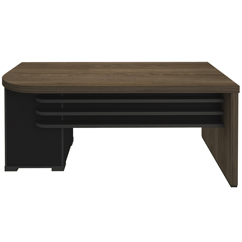 Mesa Para Escritório Home Office 4 Gavetas LD Atria Executiva 180cm A02 Charuto Preto - Lyam Decor