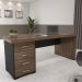Mesa Para Escritório Home Office 4 Gavetas LE Atria Executiva 180cm A02 Charuto Preto - Lyam Decor