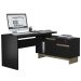 Mesa Para Escritório Home Office Em L Los Angeles 1 Porta 2 Gavetas P01 Preto Carvalho - Lyam Decor