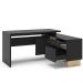Mesa Para Escritório Home Office Em L Los Angeles 1 Porta 2 Gavetas P01 Preto Carvalho - Lyam Decor