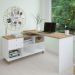 Mesa Para Escritório Home Office Escrivaninha Gold A02 Branco Olmo 02 Gavetas  - Lyam Decor