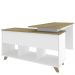 Mesa Para Escritório Home Office Escrivaninha Gold A02 Branco Olmo 02 Gavetas  - Lyam Decor